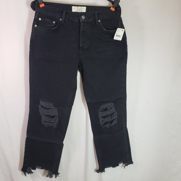 Free People  We The Free Maggie Mid Rise Straight Black 26 (AC) - Picture 10 of 13